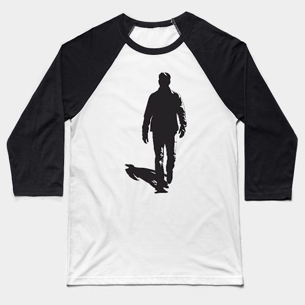 Shadow Man walking Baseball T-Shirt by Mary_Momerwids